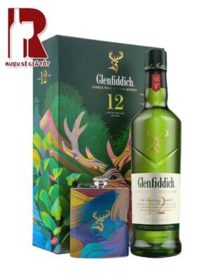 Glenfiddich 12 Hip Flask - Hộp quà 2024