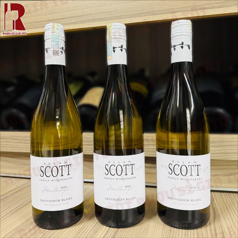 Khuyến mãi rượu vang trắng Allan Scott Sauvignon Blanc tặng bộ ly uống vang cao cấp